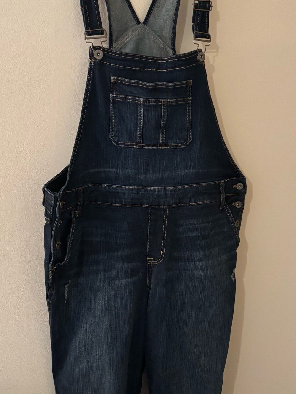 Unisex Dark Blue Denim Overalls - Classic Workwear Style